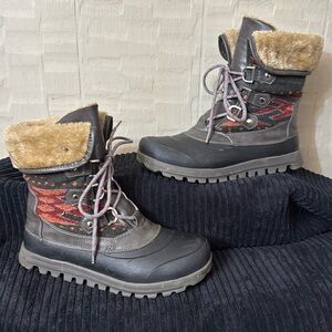 Bare Traps Yaegar Lace-Up Cold-Weather Boots Dark Grey 8M